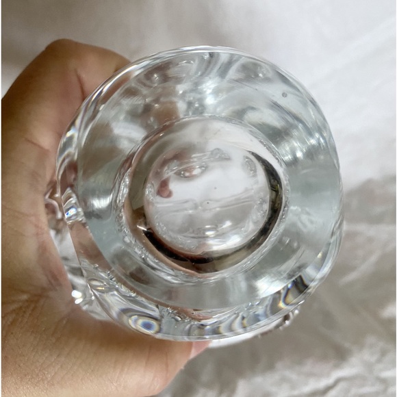 Murano Hand Blown Crystal Clear Glass Basket -  Collectible Glass - Picture 5 of 10